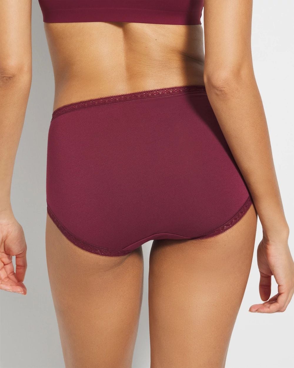 Cotton Brief Panty with Lace Trim