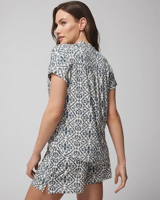 Short-Sleeve Button-Front Pajama Top click to view larger image.