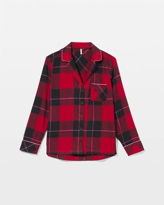 Super Soft Long-Sleeve Notch Collar Pajama Top click to view larger image.