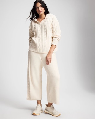 Cable Knit Plush Hoodie click to view larger image.