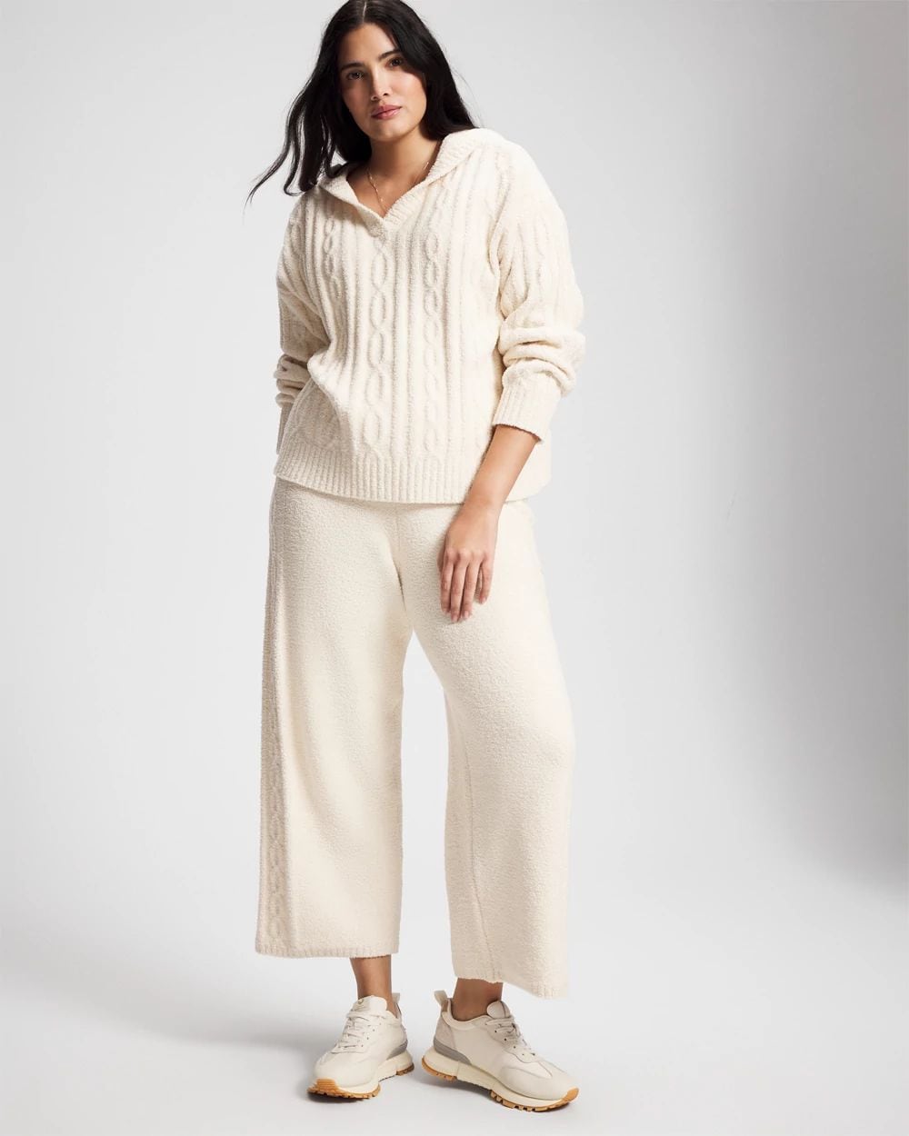 Cable Knit Plush Hoodie