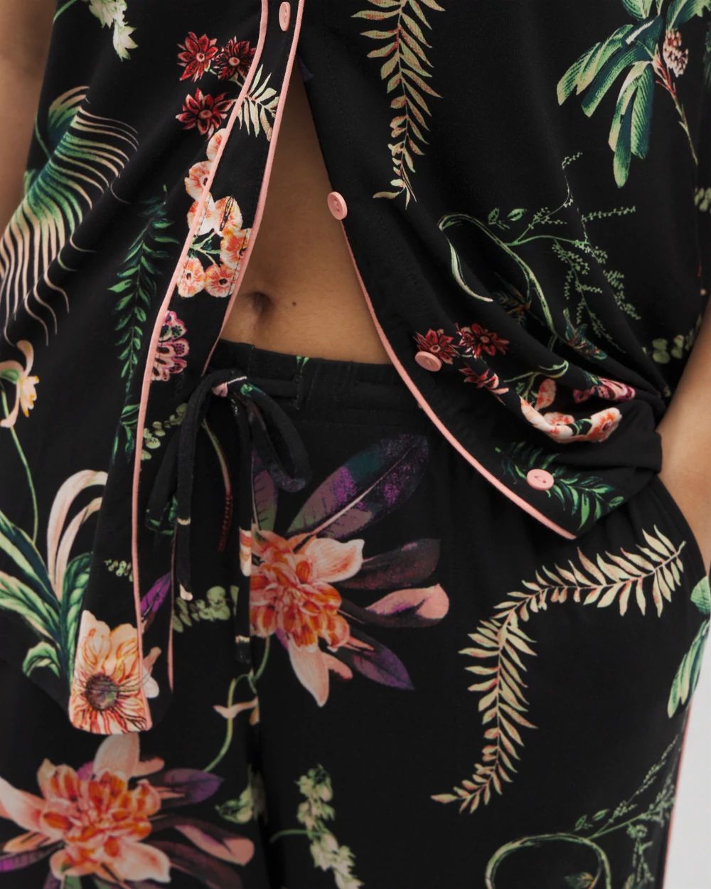 Cool Nights Piped Crop Pajama Pants