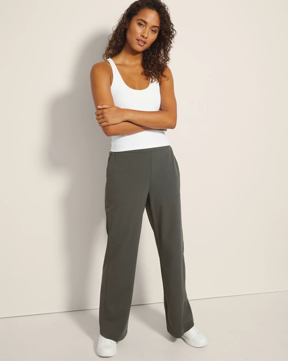 Tech Knit Wide-Leg Pants