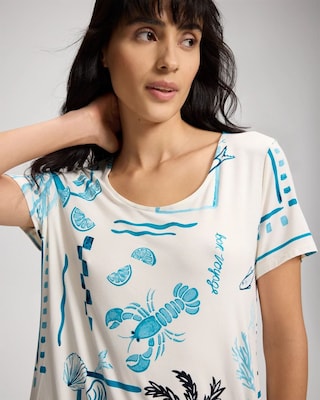 Short Sleeve Scoop Neck Sleepshirt click to view larger image.