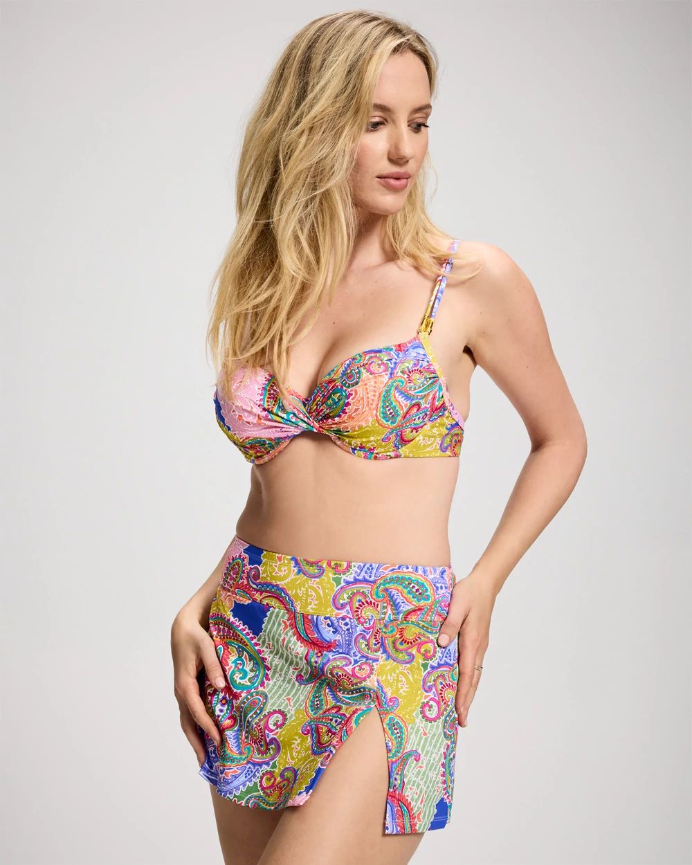 Bleu Rod Beattie La Vida Bohemia High-Waist Skirted Swim Bottom