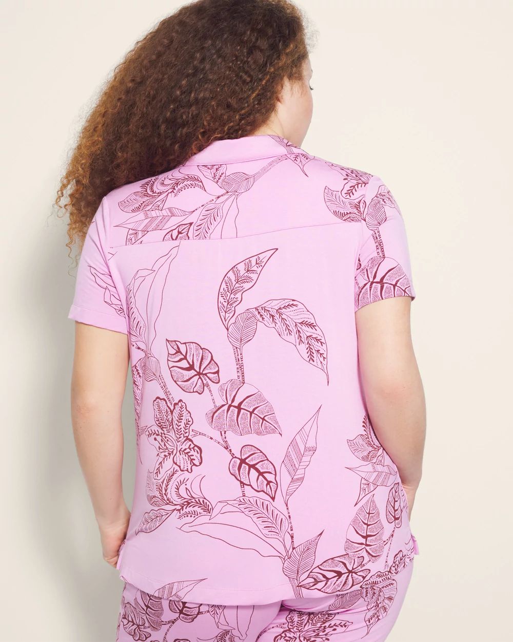 Cool Nights Short Sleeve Notch Collar Pajama Top