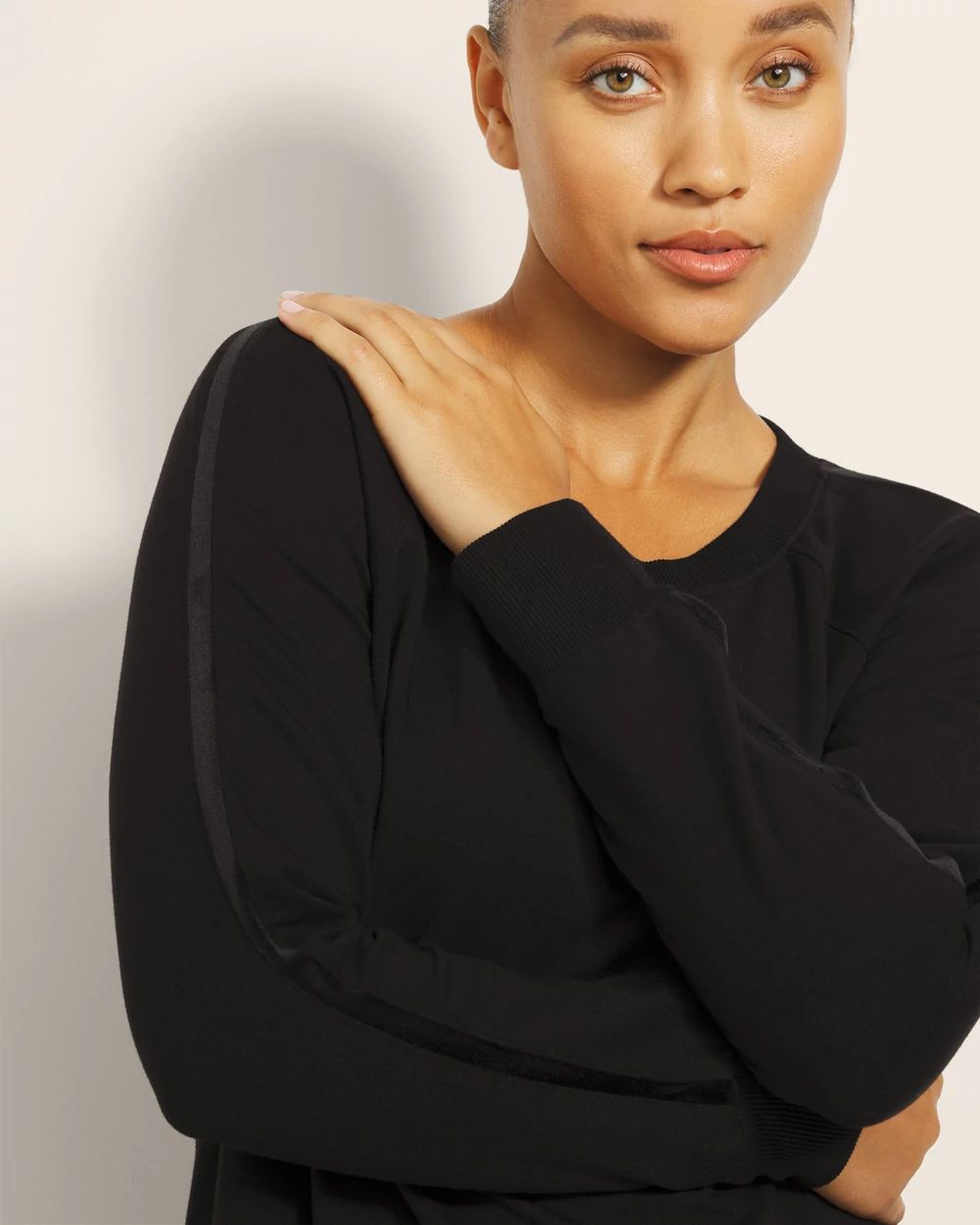 Ultra Soft Fleece Velour Trim Crewneck