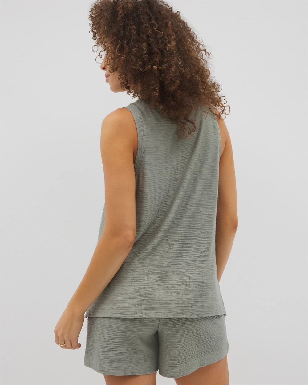 Crinkle Knit Tank Top