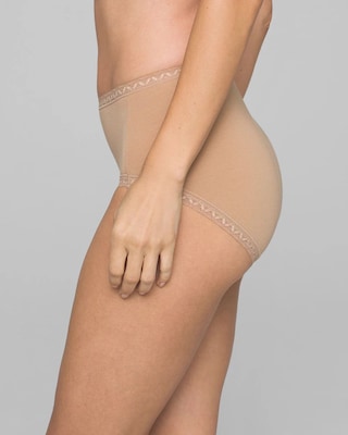 Cotton Brief Panty with Lace Trim click to view larger image.