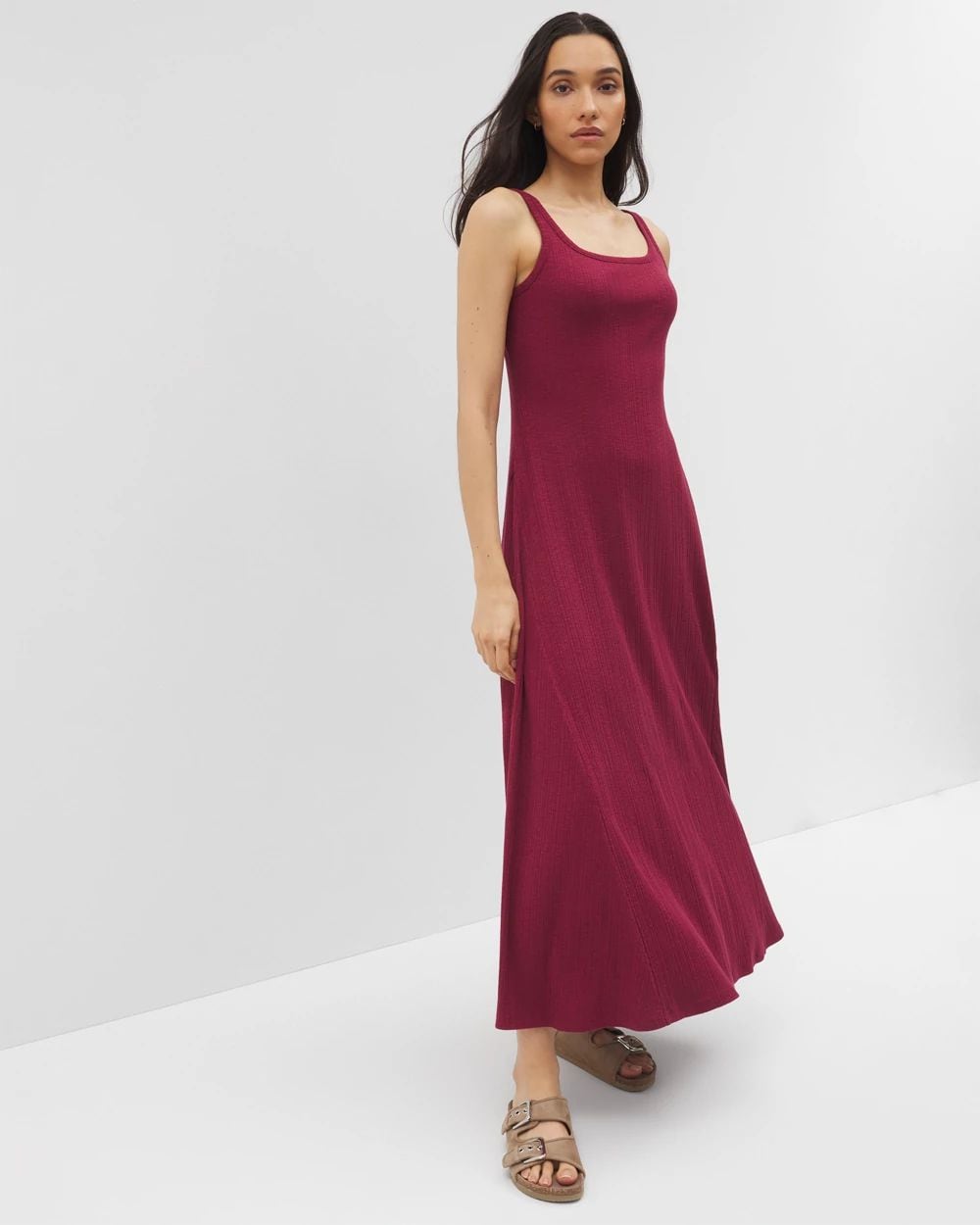 Rib Square Neck Lounge Dress
