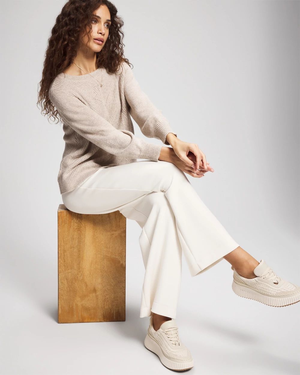 Shimmer Cable Knit Sweater