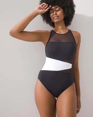 Beattie Don't Mesh With Me Cross-Back One-Piece Swimsuit