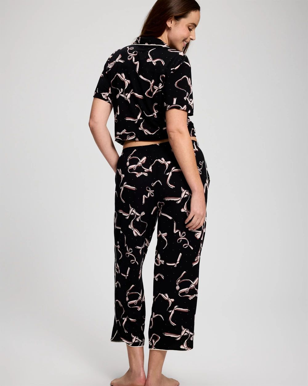 Piped Crop Pajama Pants click to view larger image.