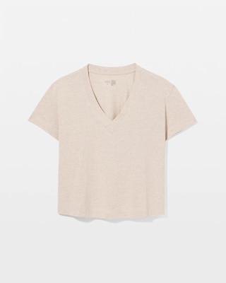 Relaxed V-Neck Short Sleeve Pajama Tee click to view larger image.