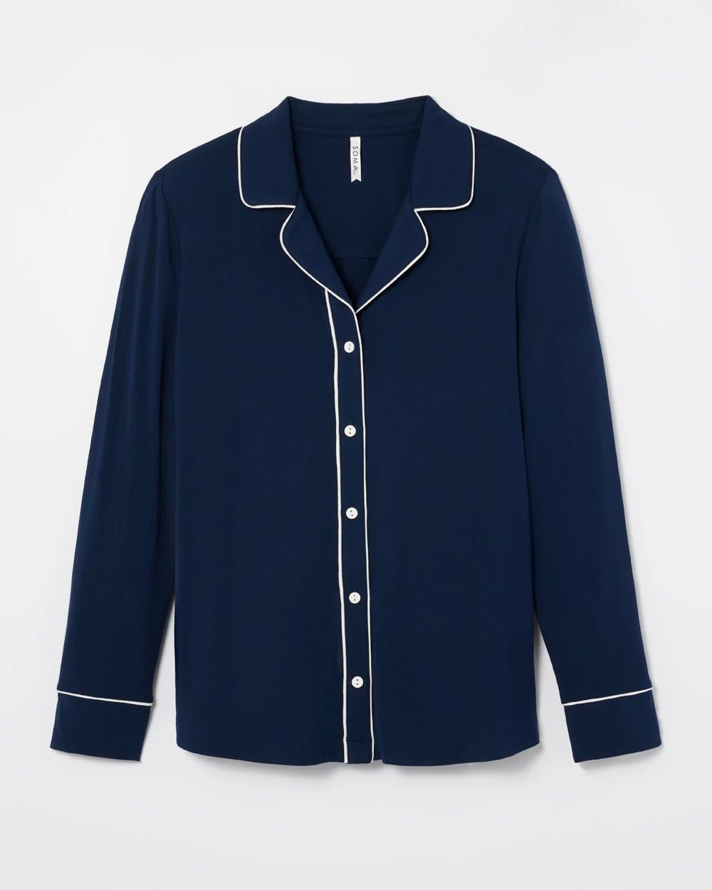 Cool Nights Long-Sleeve Notch Collar Pajama Top