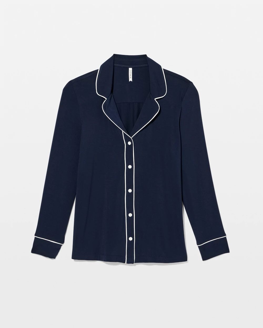 Cool Nights Long-Sleeve Notch Collar Pajama Top