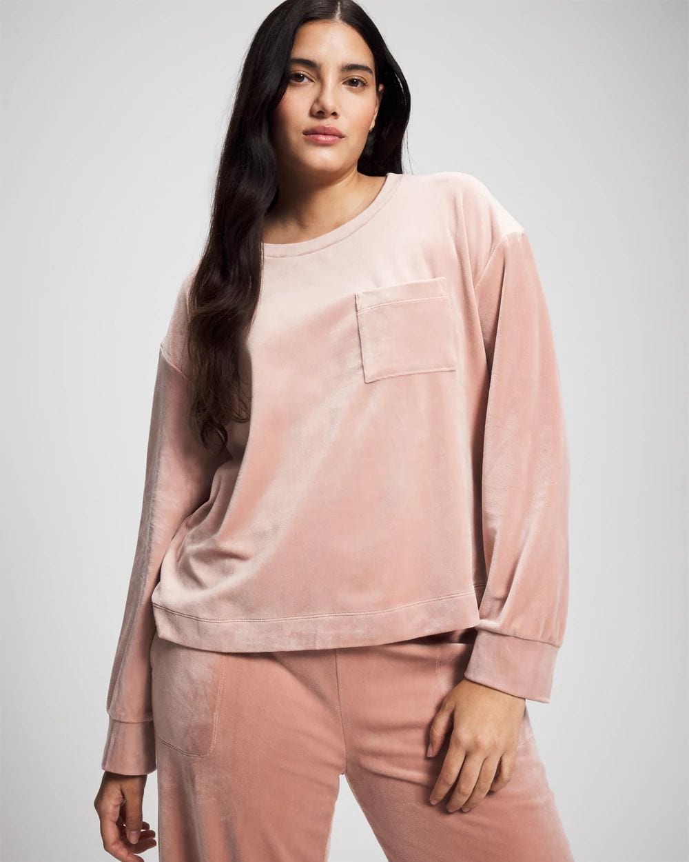 Velour Crewneck Sweatshirt