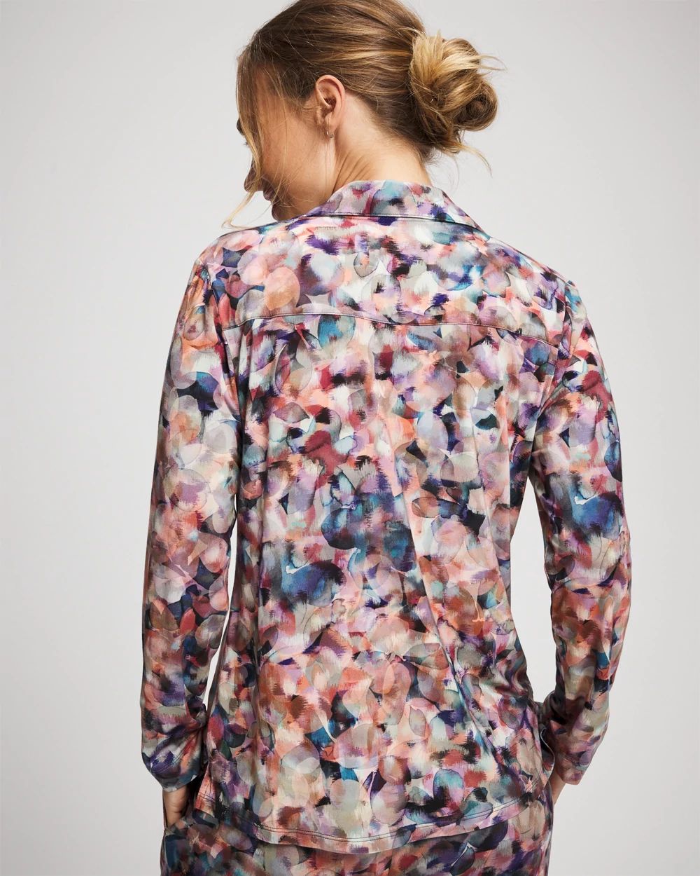 Cool Nights Long-Sleeve Notch Collar Pajama Top