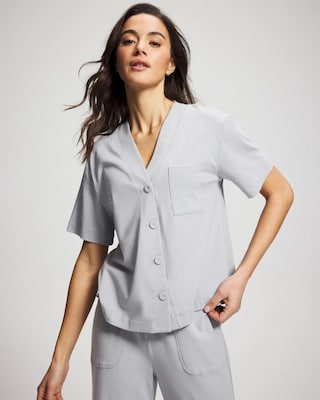 Button-Front Pajama Tee
