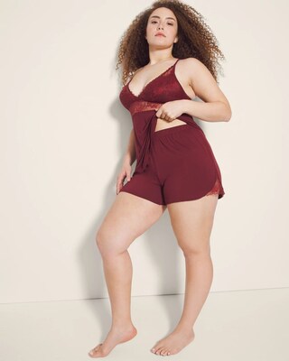 Lace Trim Pajama Shorts