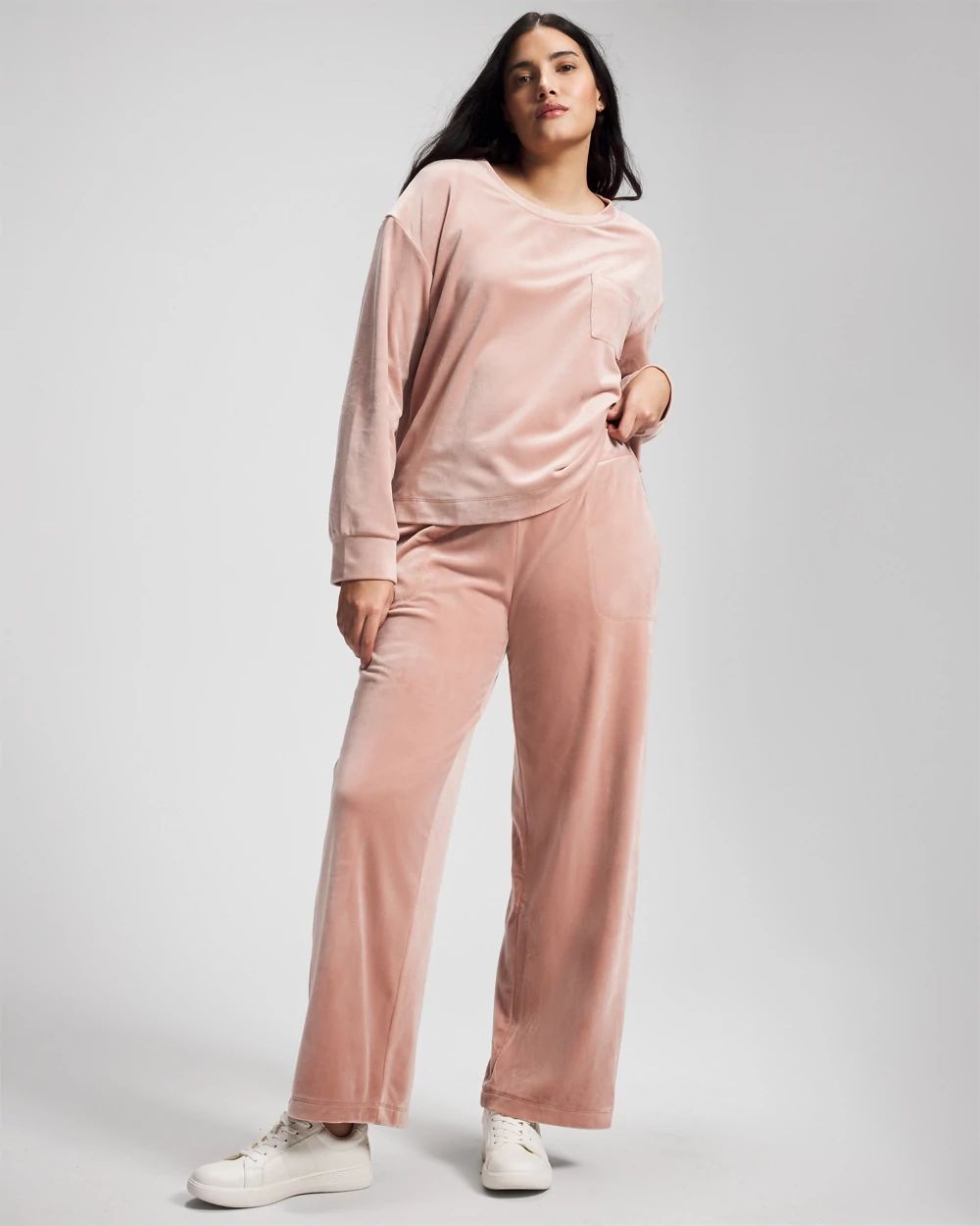 Velour Straight Leg Pants