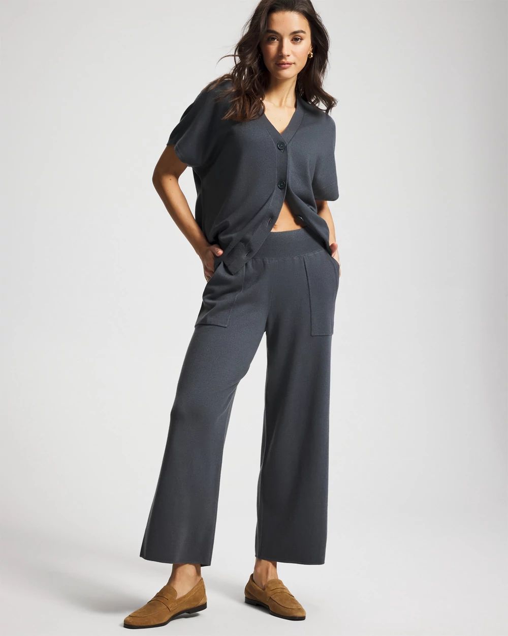 Premier Knit Wide Leg Crop Pants