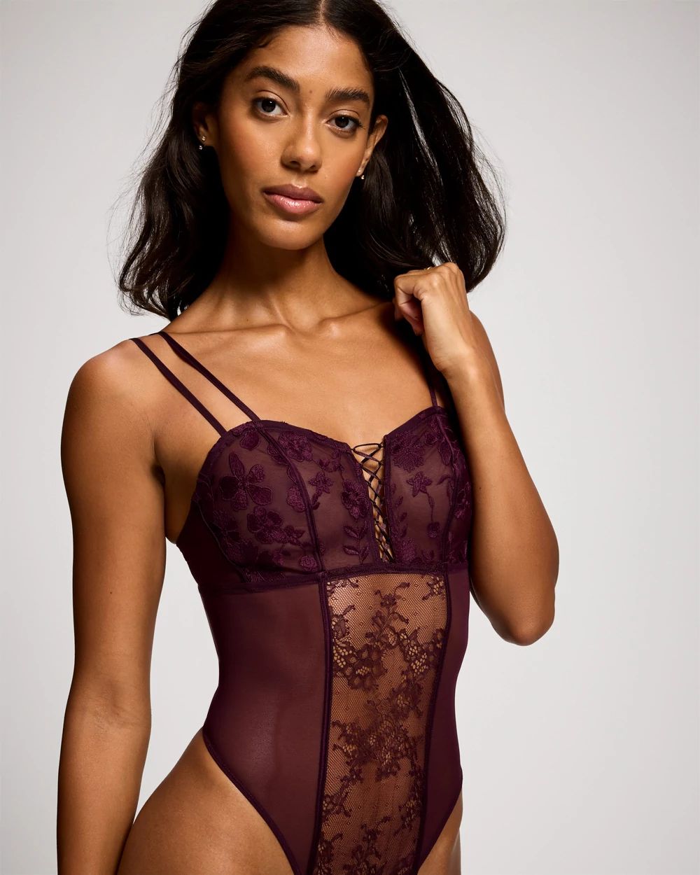 Midnight Flora Bustier Bodysuit click to view larger image.