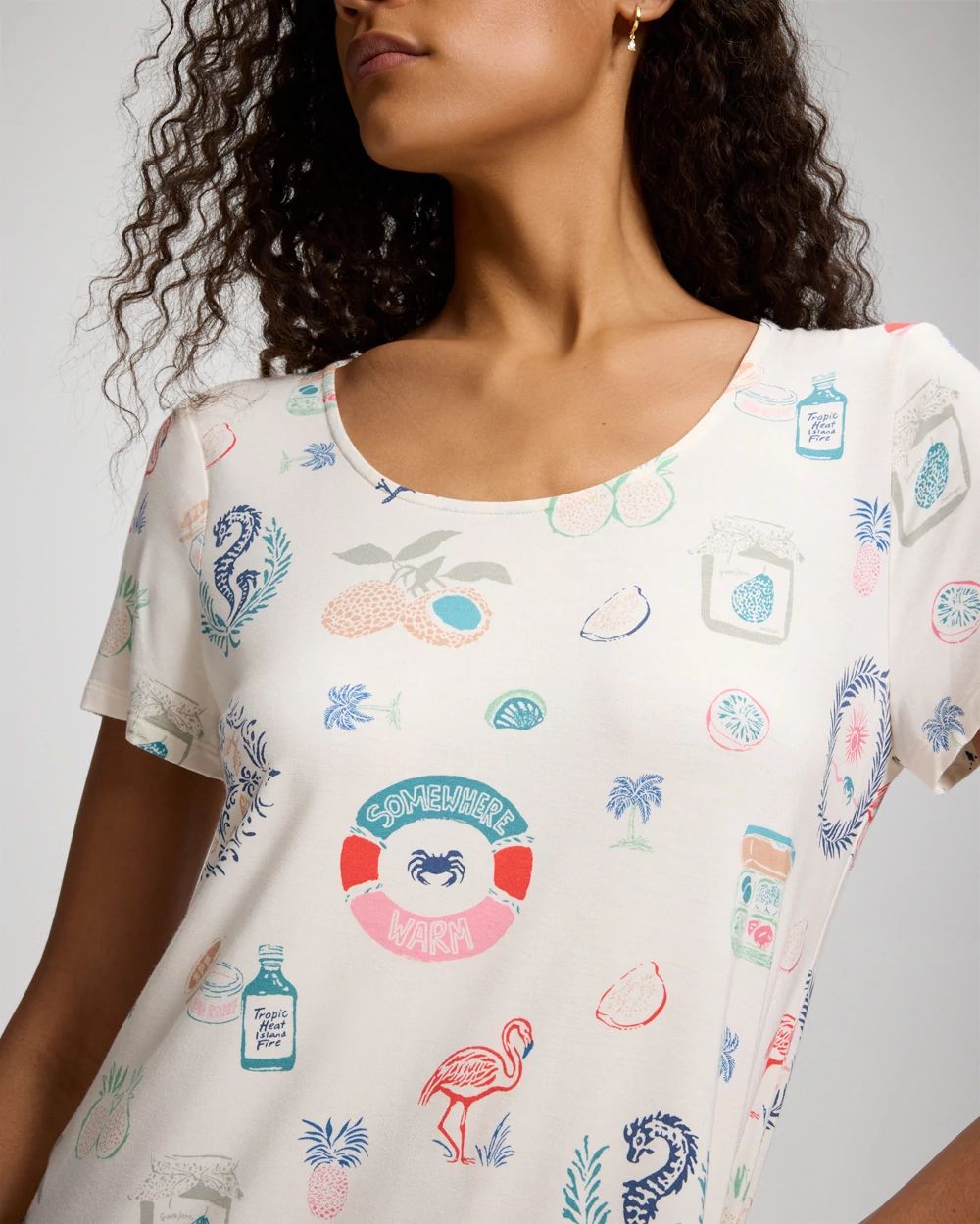 Cool Nights Short Sleeve Scoop Neck Sleepshirt