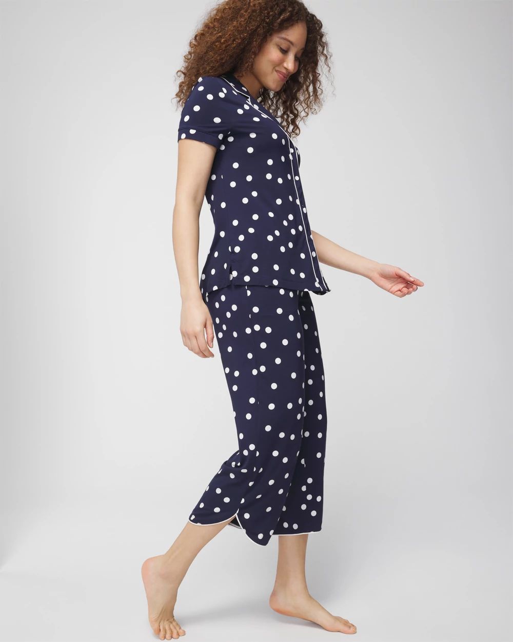 Cropped Pajama Pants click to view larger image.