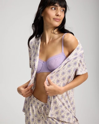 Short Sleeve Notch Collar Pajama Top click to view larger image.