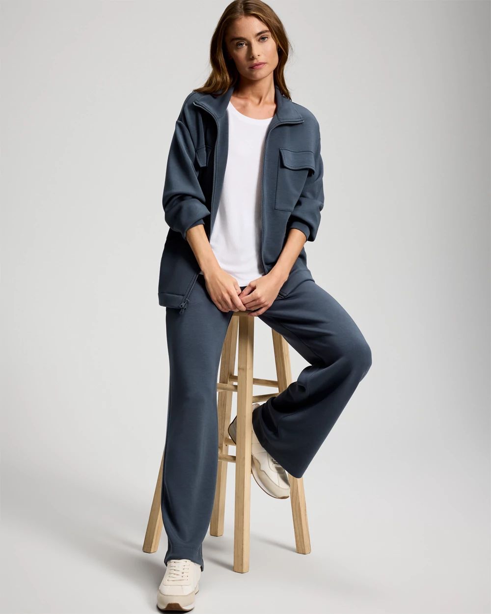 Modern Modal Funnel Neck Cinch Jacket click to view larger image.
