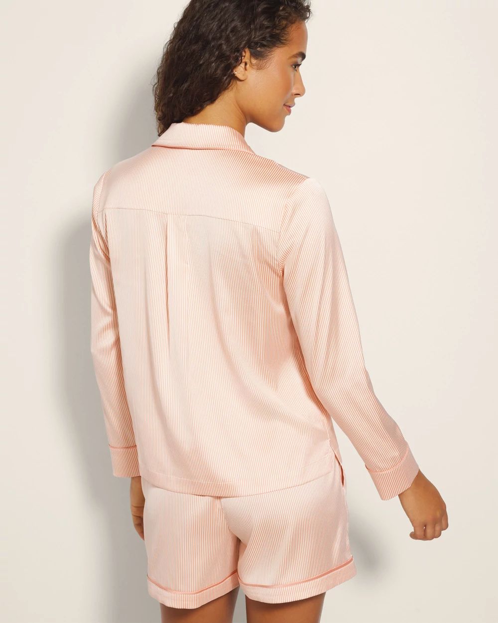 Long-Sleeve Notch Collar Pajama Top click to view larger image.