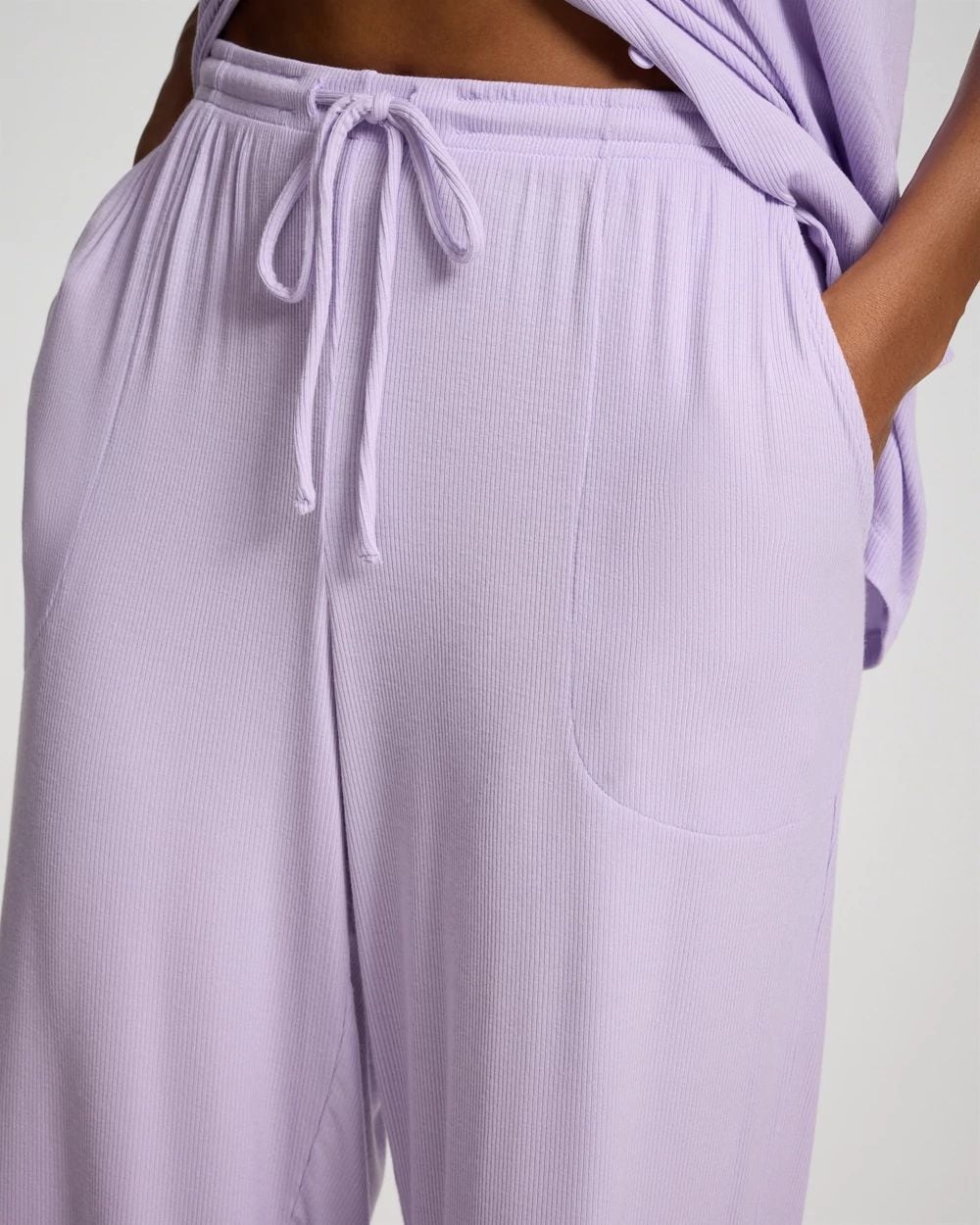 Rib Cropped Pajama Pants click to view larger image.