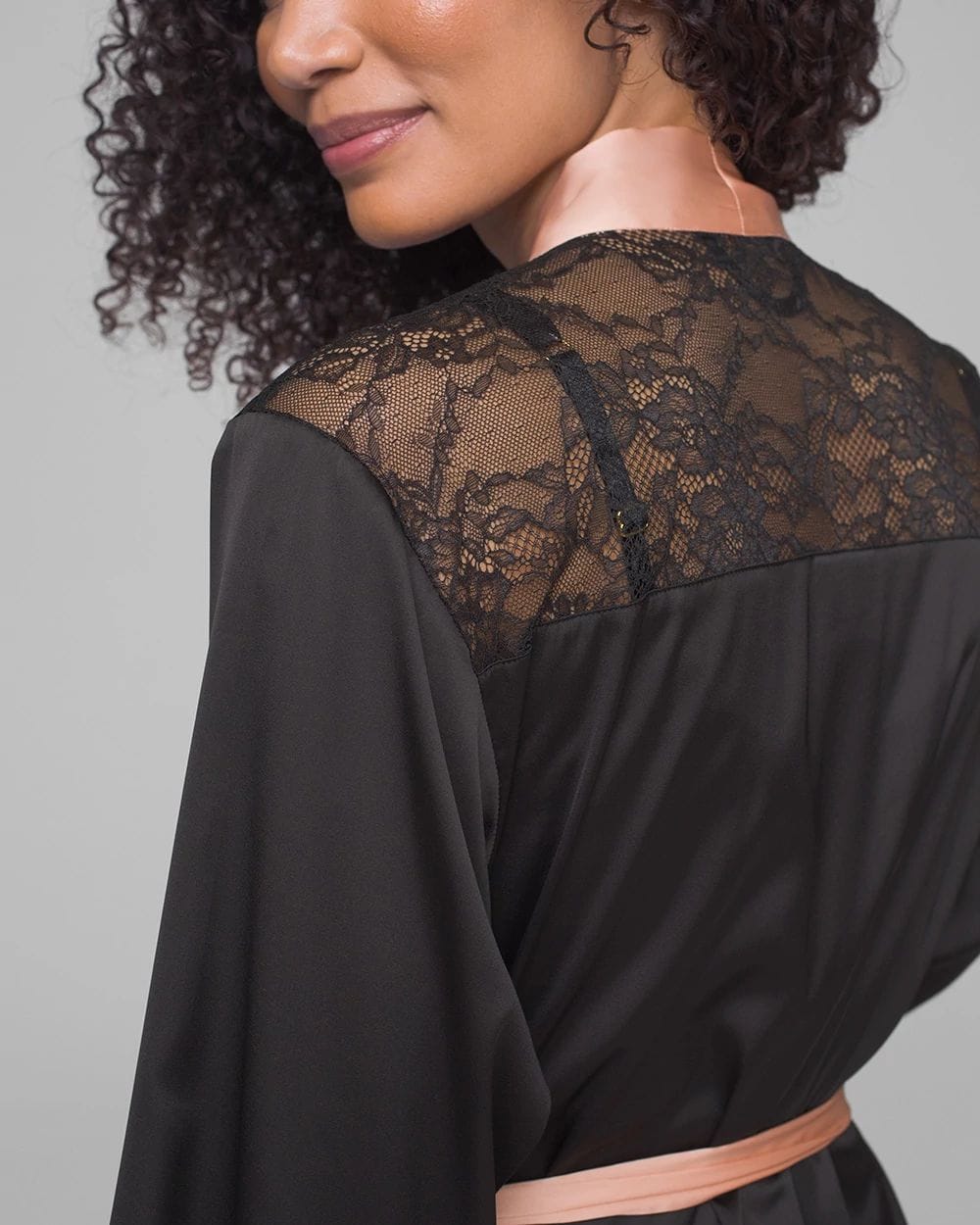 and Lace Short Robe