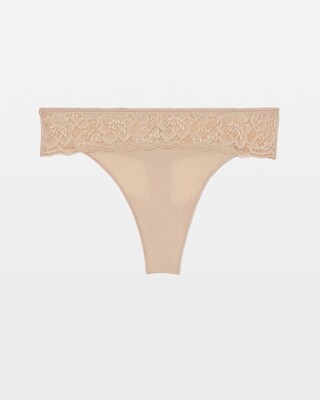 Thong Panty with Lace Trim click to view larger image.