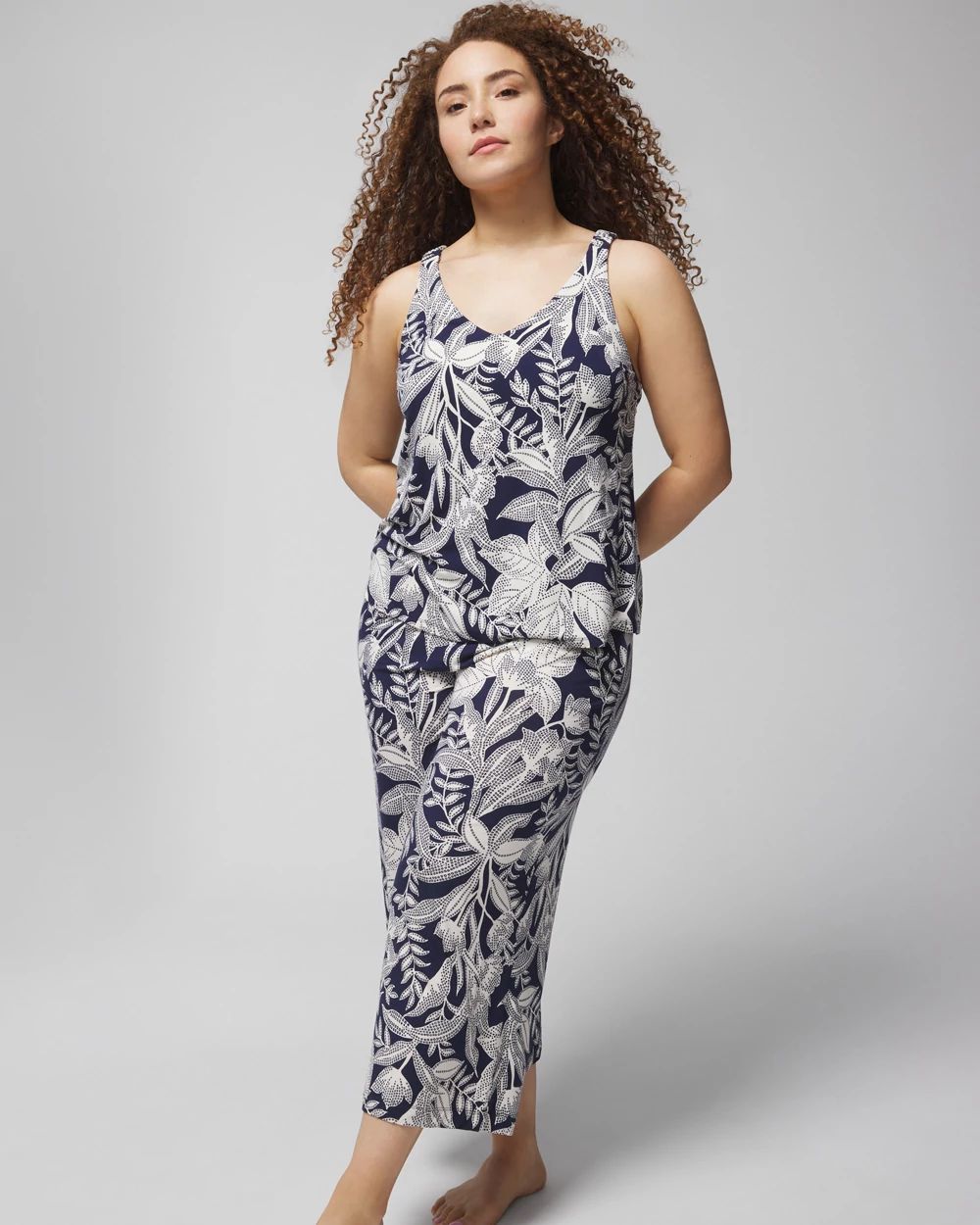 Shirred Strap Pajama Tank click to view larger image.