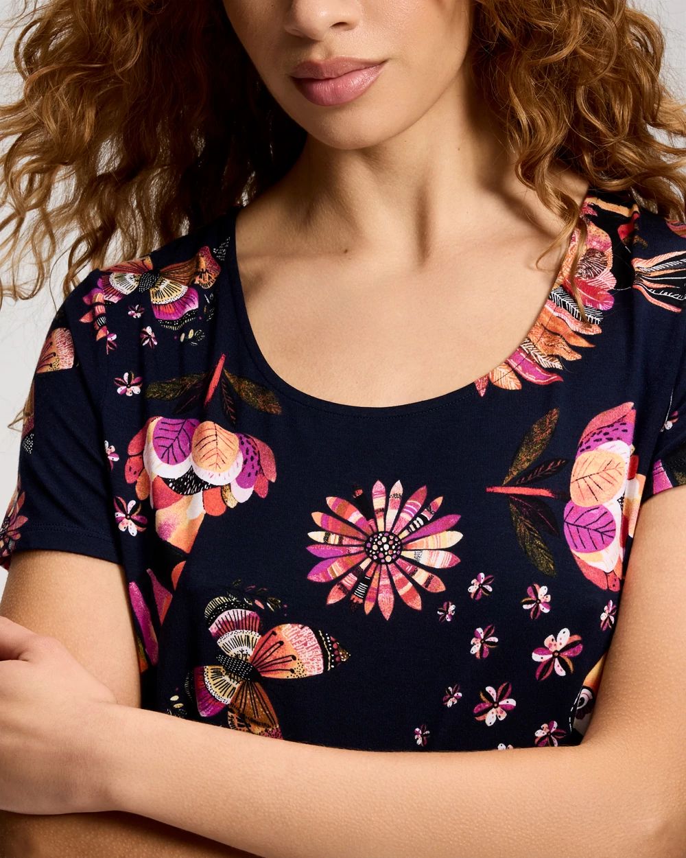 Cool Nights Short Sleeve Scoop Neck Sleepshirt