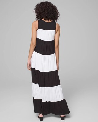 Colorblock Maxi Dress with Built-In Bra