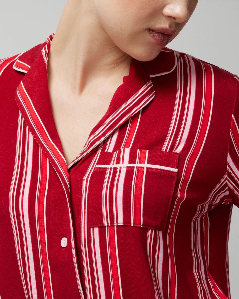 Cool Nights Long-Sleeve Notch Collar Pajama Top