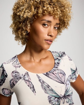 Short Sleeve Scoop Neck Sleepshirt click to view larger image.