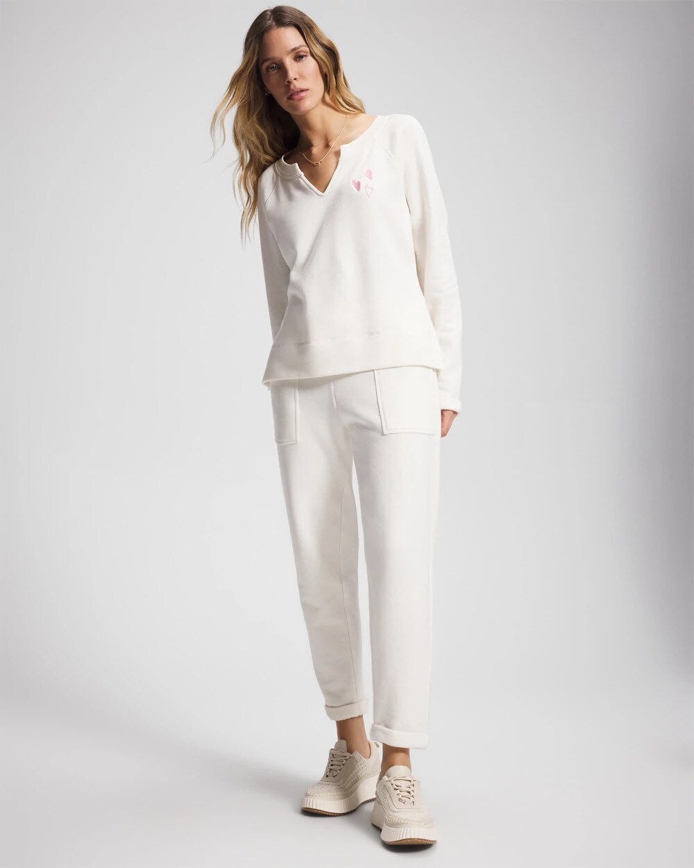 Essential Terry V-Neck Sweatshirt