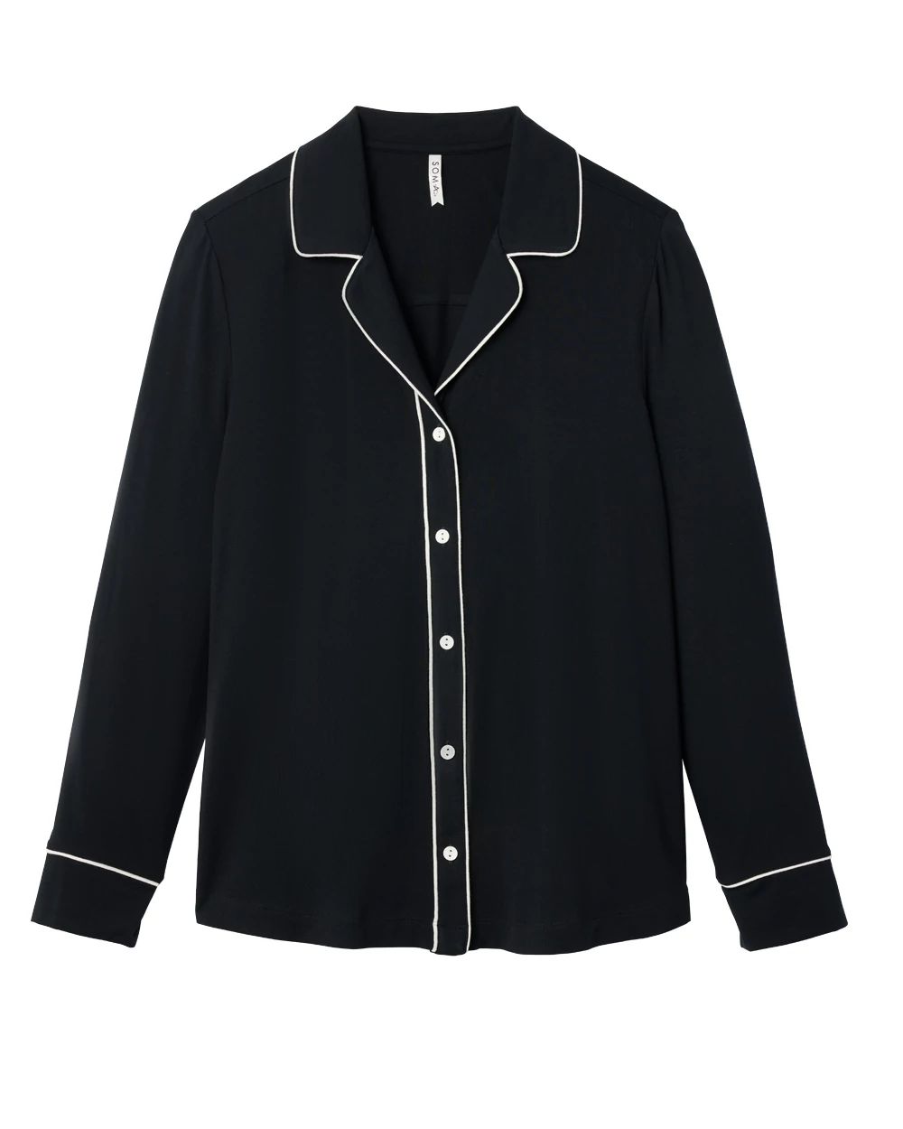 Cool Nights Long-Sleeve Notch Collar Pajama Top
