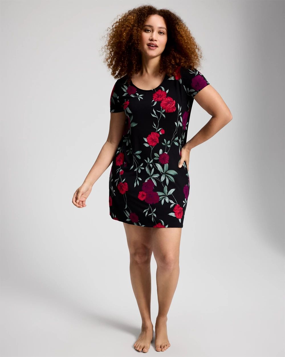 Short Sleeve Scoop Neck Sleepshirt click to view larger image.