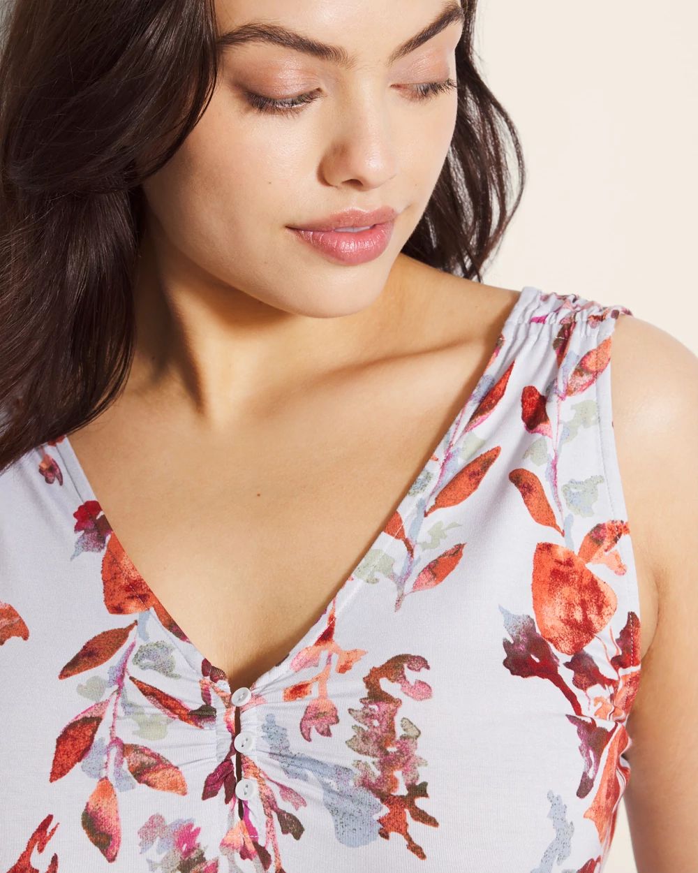 Button-Front Pajama Tank