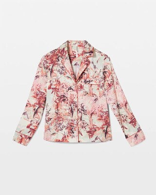 Long-Sleeve Notch Collar Pajama Top click to view larger image.