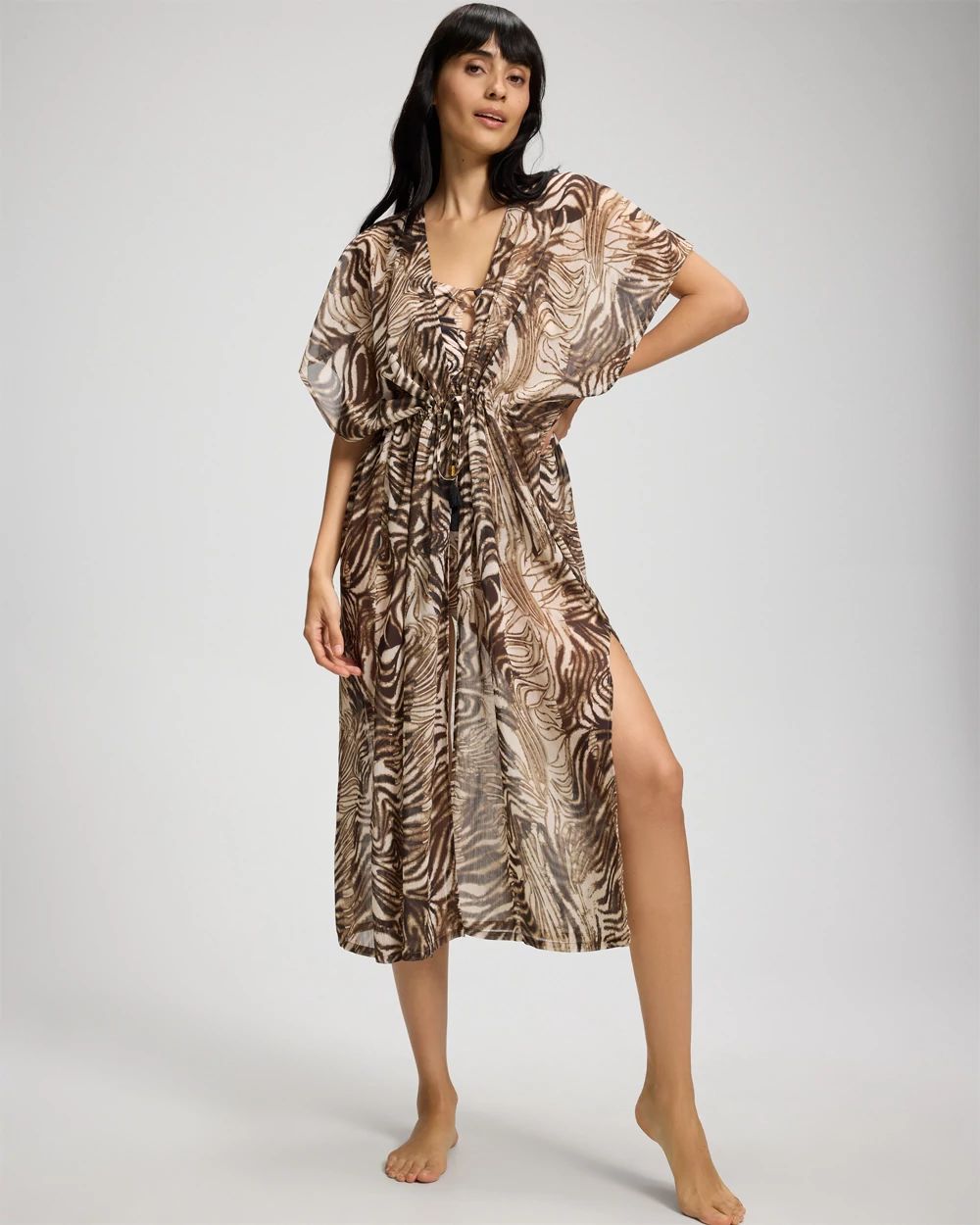 Beyond Control Wild Cat Chiffon Cover Up Dress