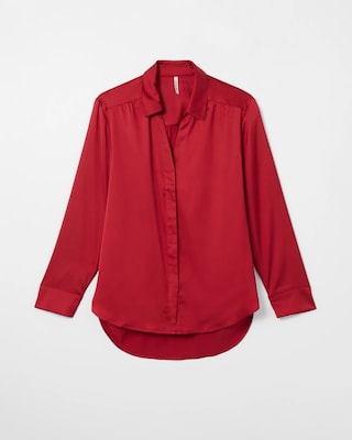 Long-Sleeve Collar Pajama Top