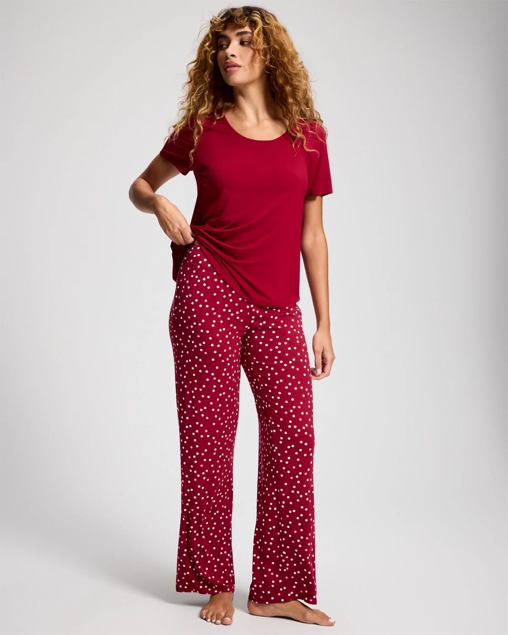Cool Nights Packaged Short-Sleeve Pant Pajama Set