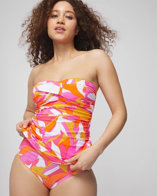 Italic Floral Twisted Bust Tankini