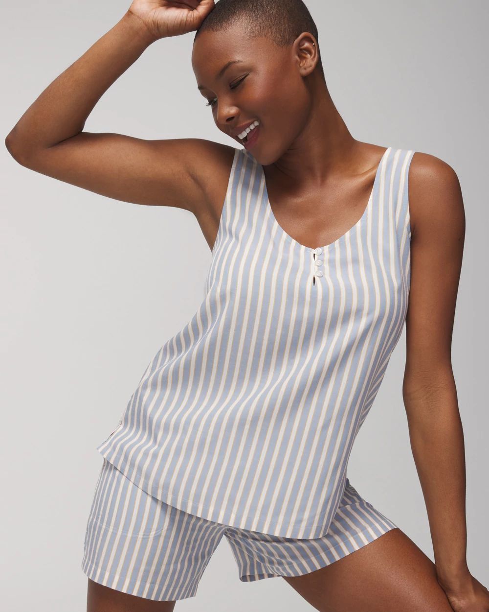 Rayon Challis Tank Shorts Pajama Set